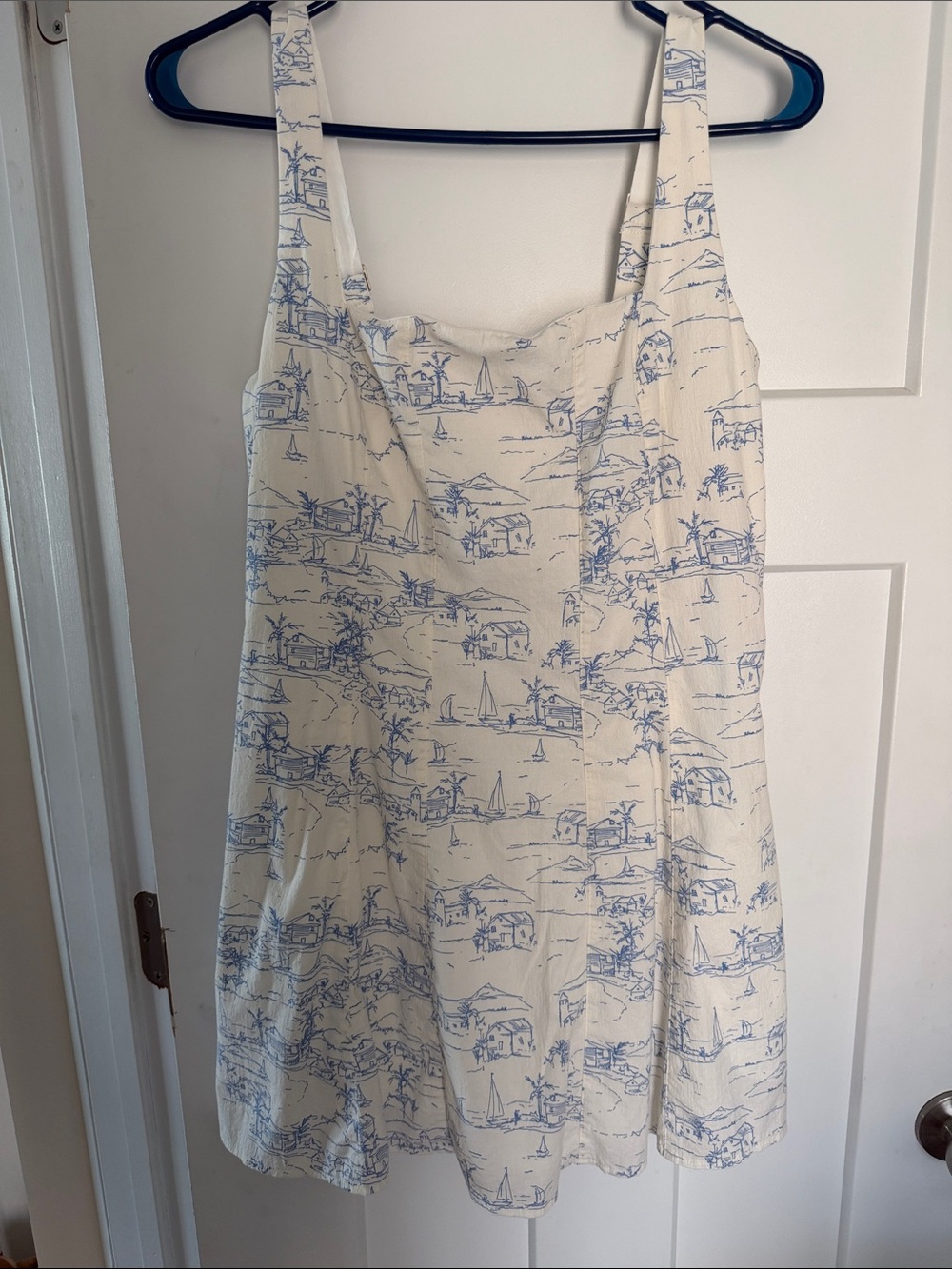 Abercrombie & Fitch Cream Blouse with Light Blue Accents